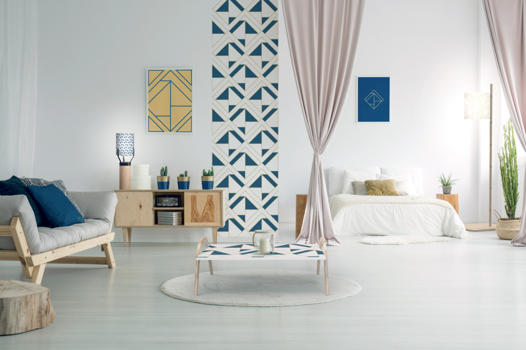 Spacious living room with bedroom