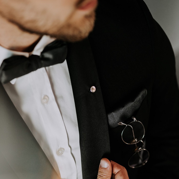 Nouveau blanc homme EN VOL RASANT Tuxedo robe Chemise & Cravate Pick Taille
