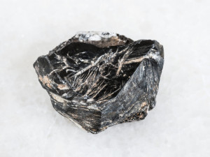 raw Hematite crystal on white