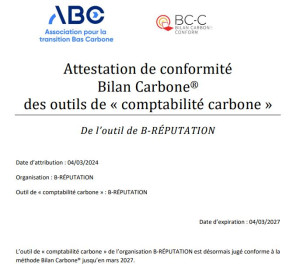 attestation de conformité bilan carbone