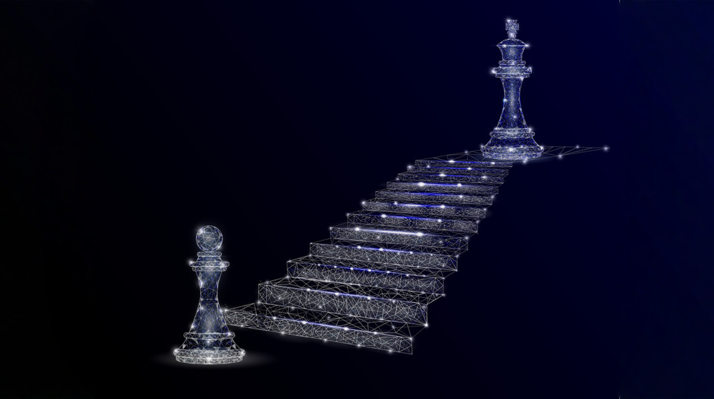 Path to success vector geometric polygonal background